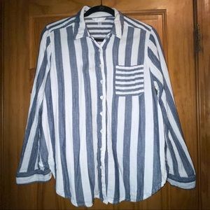 Stripped Cotton Button Down